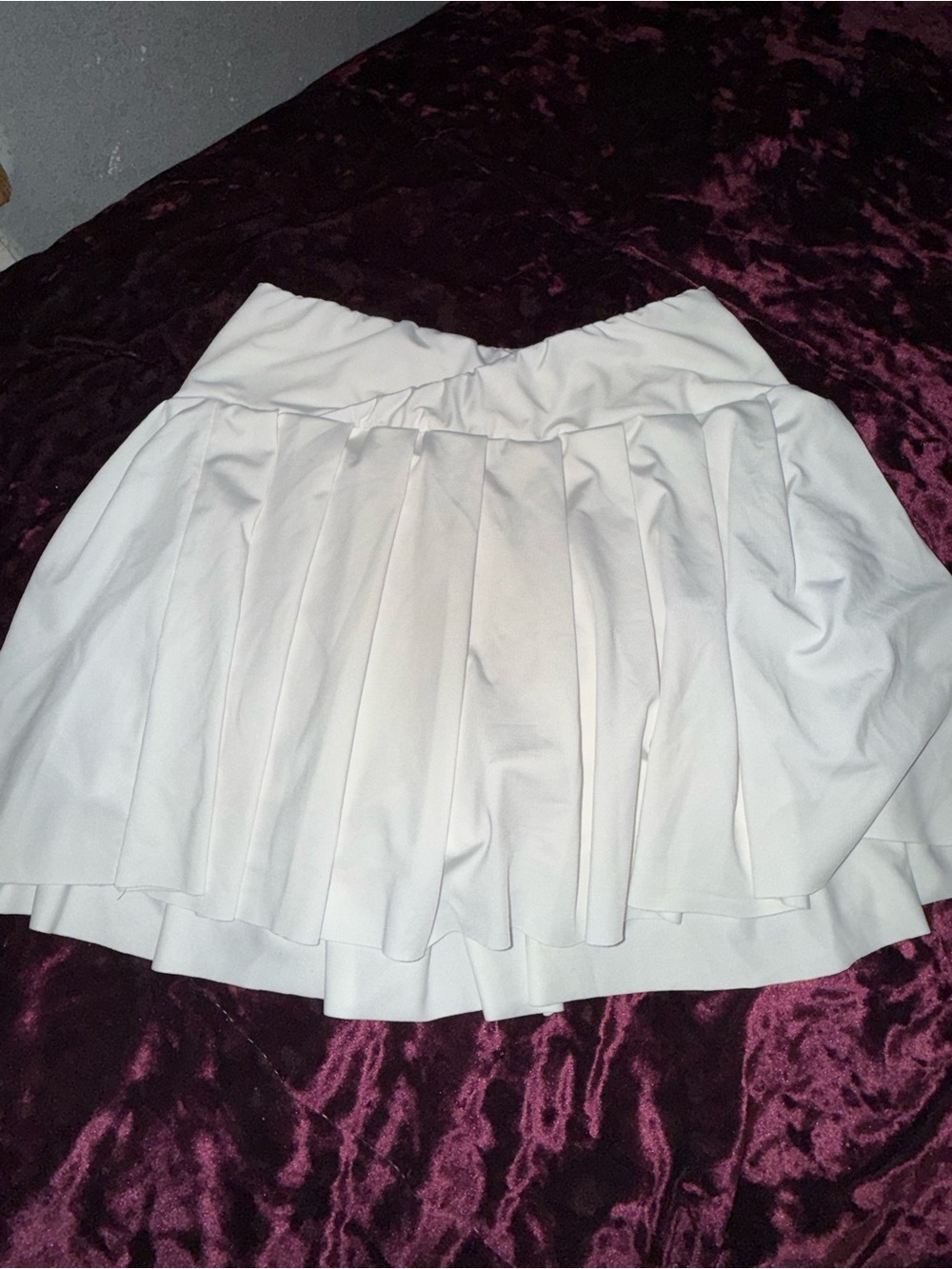 Forever 21 White Pleated Skater Skirt